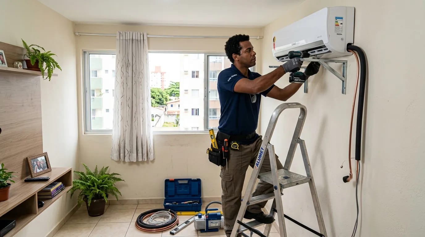 Instalação de ar-condicionado split em Marília‑SP